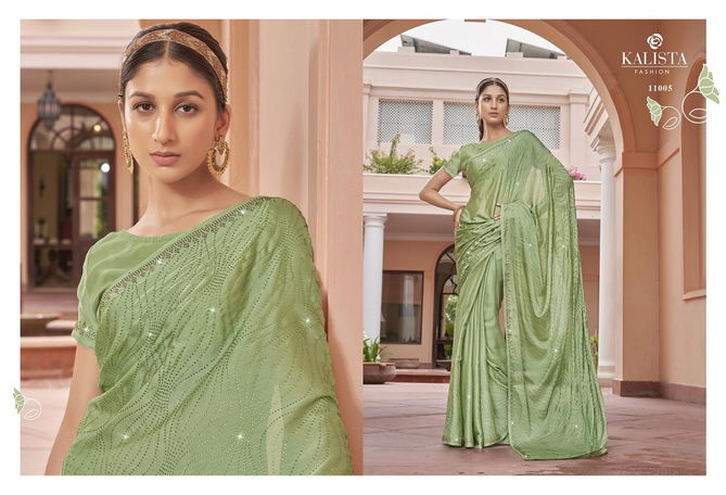 Kalista Inara Chiffon Embroidered Party Wear Saree Catalog
